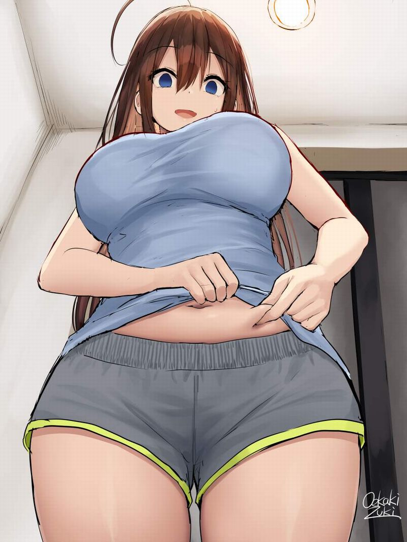 デブは甘え】自分の腹肉をつまんで思い悩む女子の二次エロ画像 | 萌えエロ画像.com